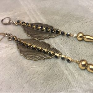 Handcrafted Brass Leaf Dangle Earrings